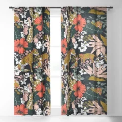 Marta Barragan Camarasa Animal Print Dark Jungle Single Panel Sheer Window Curtain - Deny Designs