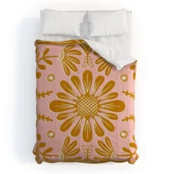 Sewzinski Boho Florals Comforter Set Pink/Yellow/White - Deny Designs -Deny Designs Shop GUEST 89c65601 b05f 436e b3bc 4b2653d950b7