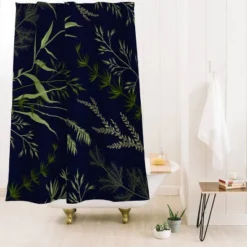 Iveta Abolina Margaux III Shower Curtain Navy/Green - Deny Designs