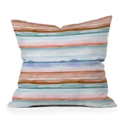 Ninola Design Relaxing Stripes Outdoor Throw Pillow Copper/Turquoise - Deny Designs -Deny Designs Shop GUEST 8a1d851d aa09 45b7 8109 c6cf02cef0c7