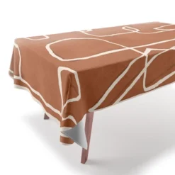 Nadja Abstract Face Sketch 4 Tablecloth - Deny Designs