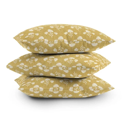 16"x16" Tanya Brown Suri Floral Square Throw Pillow Yellow - Deny Designs: Indoor Decorative Cushion, Removable Cover 5 16"x16" Tanya Brown Suri Floral Square Throw Pillow Yellow - Deny Designs: Indoor Decorative Cushion, Removable Cover - Image 3
