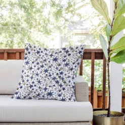 26"x26" Deny Designs Marta Barragan Camarasa Starry Sky Outdoor Throw Pillow Blue: Abstract Design, Polyester Fill