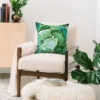 16"x16" Gale Switzer Banana Leaf Grandeur Square Throw Pillow Green - Deny Designs