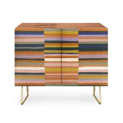 Gigi Rosado Brown Striped Pattern Walnut Credenza - Deny Designs -Deny Designs Shop GUEST 8ece6e6e 6d88 45a3 b32c f17d39c48cfe