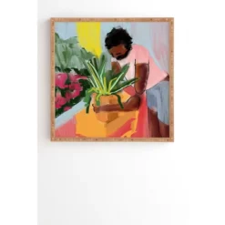 Kc Lo 'Let's Make This House A Home' Bamboo Framed Wall Canvas Pink - Deny Designs -Deny Designs Shop GUEST 8ed364fb a04c 4717 9bf1 58954065c629