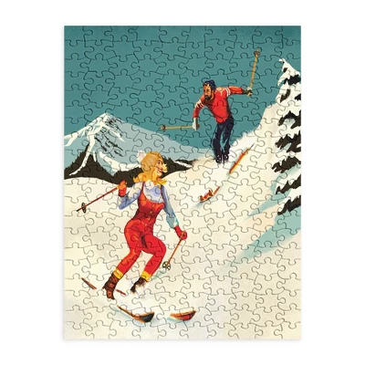 The Whiskey Ginger Retro Skiing Couple Jigsaw Puzzle - Deny Designs 2 The Whiskey Ginger Retro Skiing Couple Jigsaw Puzzle - Deny Designs - Image 2