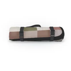 Ninola Design Multicolored Checker Natural Picnic Blanket - Deny Designs