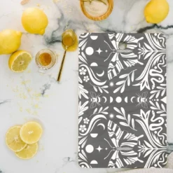 Emanuela Carratoni Ultimate Gray Damask Cutting Board - Deny Designs