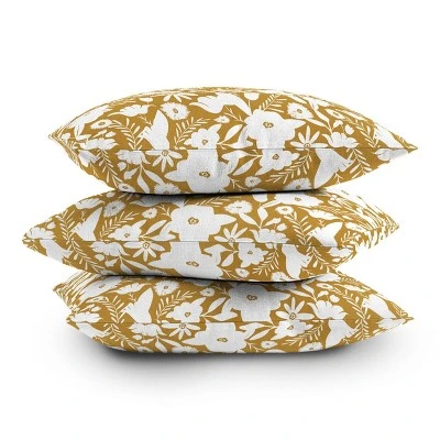 16"x16" Heather Dutton Finley Floral Goldenrod Square Throw Pillow White - Deny Designs 5 16"x16" Heather Dutton Finley Floral Goldenrod Square Throw Pillow White - Deny Designs - Image 3