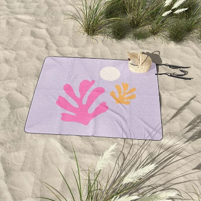 Daily Regina Designs Lavender Abstract Leaves Modern Picnic Blanket - Deny Designs 4 Daily Regina Designs Lavender Abstract Leaves Modern Picnic Blanket - Deny Designs - Image 2