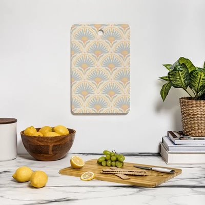 Iveta Abolina Fan Florals Yellow Cutting Board - Rectangle 4 Iveta Abolina Fan Florals Yellow Cutting Board - Rectangle - Image 2