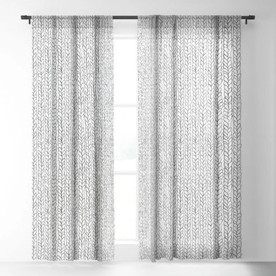 Ninola Design Wool Braids Drawing Single Panel Sheer Window Curtain - Deny Designs 3 Ninola Design Wool Braids Drawing Single Panel Sheer Window Curtain - Deny Designs