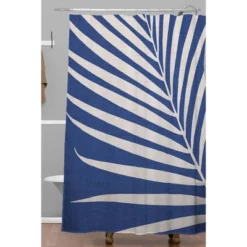 Modern Tropical Vintage Indigo Palm Shower Curtain Blue - Deny Designs