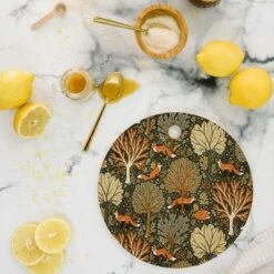 Avenie Countryside Woodland Fox Cutting Board - Round