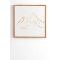 Nature Magick Adventure Mountains Bamboo Framed Wall Art White/Gold - Deny Designs -Deny Designs Shop GUEST 95436e9b 18a0 4224 a504 bc1a7ba5f216
