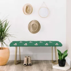 Maritza Lisa Retro Pink Leaf Pattern Bench Green - Deny Designs -Deny Designs Shop GUEST 956e2271 bd9a 4520 9df3 a2aa43ba6e09