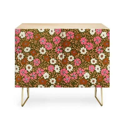 Schatzi Brown Jirra Floral Olive Credenza - Deny Designs 6 Schatzi Brown Jirra Floral Olive Credenza - Deny Designs - Image 4
