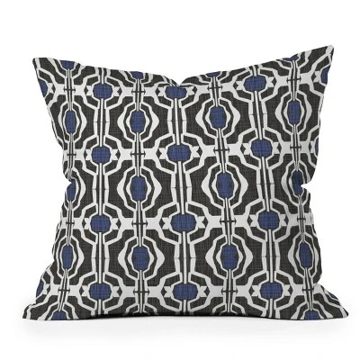 20"x20" Deny Designs Mirimo Boke Outdoor Throw Pillow Black/Indigo: Abstract Design, Polyester Fill, Square Shape 6 20"x20" Deny Designs Mirimo Boke Outdoor Throw Pillow Black/Indigo: Abstract Design, Polyester Fill, Square Shape - Image 4