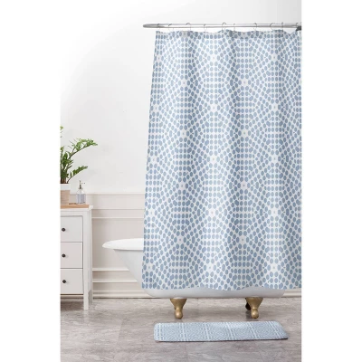 Emmie K Spring Bloom Dot Pale Shower Curtain Blue - Deny Designs 4 Emmie K Spring Bloom Dot Pale Shower Curtain Blue - Deny Designs - Image 2