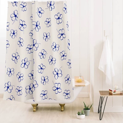 Deny Designs Menina Lisboa Garden Of Blue Flowers Shower Curtain 3 Deny Designs Menina Lisboa Garden Of Blue Flowers Shower Curtain