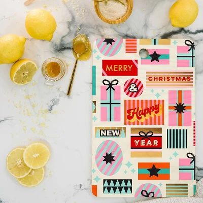 Dominique Vari Words Retro Christmas Gift Pattern Cutting Board - Rectangle 3 Dominique Vari Words Retro Christmas Gift Pattern Cutting Board - Rectangle