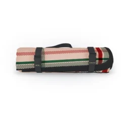 Emanuela Carratoni Tartan Theme On Pink Picnic Blanket -Deny Designs