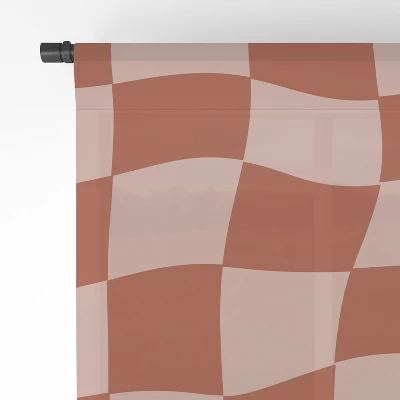 MariaMariaCreative Play Checkers Blush Single Panel Sheer Window Curtain - Deny Designs 5 MariaMariaCreative Play Checkers Blush Single Panel Sheer Window Curtain - Deny Designs - Image 3