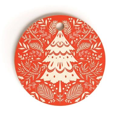 Pimlada Phuapradit Christmas Tree Winter Foliage Cutting Board - Round 5 Pimlada Phuapradit Christmas Tree Winter Foliage Cutting Board - Round - Image 3