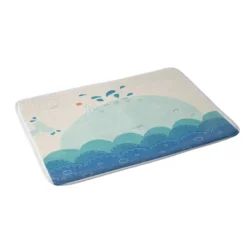 Deny Designs Kids' Cory Reid Whale Memory Foam Machine Washable Bath Mat