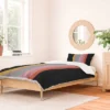 Deny Designs Emanuela Carratoni Retro Rainbow Duvet Cover Bedding Set Black
