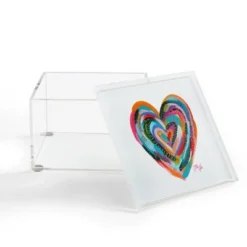 EttaVee Art Heart No1 4" X 4" Acrylic Box - Deny Designs