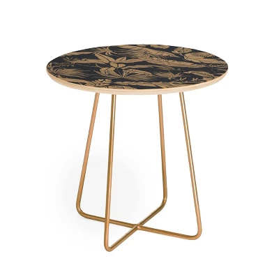 Marta Barragan Camarasa Tropical Night Heat Side Table Round Black/Gold - Deny Designs 3 Marta Barragan Camarasa Tropical Night Heat Side Table Round Black/Gold - Deny Designs - Image 2