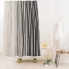Vertical Lines Shower Curtain Black - Deny Designs