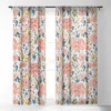 Alison Janssen Tropical Coral Floral Single Panel Sheer Window Curtain - Deny Designs