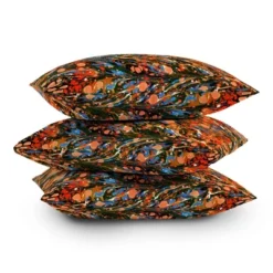16"x16" Amy Sia Marbled Illusion Autumnal Square Throw Pillow - Deny Designs: Indoor Decorative, Machine Washable -Deny Designs Shop GUEST a34d90d4 e78a 4745 9912 e065c694104e
