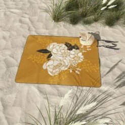 Lathe Quill Glam Florals Gold Picnic Blanket - Deny Designs -Deny Designs Shop GUEST a373cf22 5967 46f8 bd1a be90577fc11a