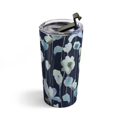 Ninola Design Watery Abstract Flowers Navy Travel Mug 20 Oz Stainless Steel Travel Mug - Deny Designs 3 Ninola Design Watery Abstract Flowers Navy Travel Mug 20 Oz Stainless Steel Travel Mug - Deny Designs