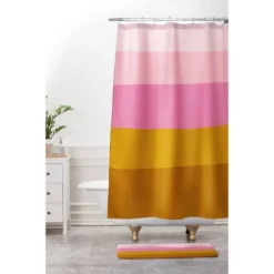 June Journal Abstract Organic Striped Memory Foam Bath Mat Pink/Brown - Deny Designs -Deny Designs Shop GUEST a5fd242d 5bc1 43fe bfed a56020717d56