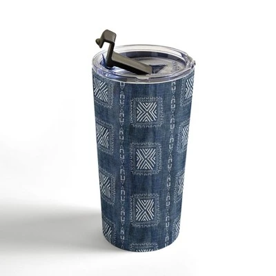 Schatzi Brown Mudcloth 3 Denim Travel Mug 20 Oz Stainless Steel Travel Mug - Deny Designs 4 Schatzi Brown Mudcloth 3 Denim Travel Mug 20 Oz Stainless Steel Travel Mug - Deny Designs - Image 2