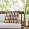 26"x26" Deny Designs Ninola Design Gingham Outdoor Throw Pillow Brown: Abstract Pattern, Polyester, Square Shape, Spot Clean -Deny Designs Shop GUEST a6afbfce 1550 4493 8f45 0733b449e18a