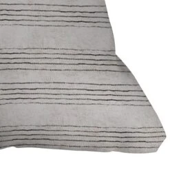 Holli Zollinger Linen Stripe Rustic Outdoor Throw Pillow Black/White - Deny Designs