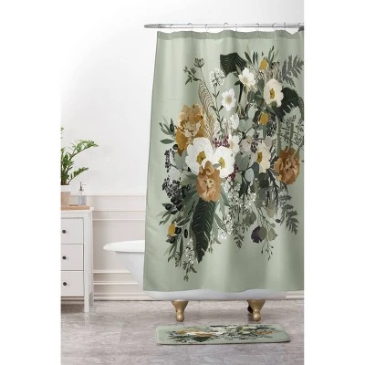 Iveta Abolina Paloma Midday Shower Curtain Green - Deny Designs 4 Iveta Abolina Paloma Midday Shower Curtain Green - Deny Designs - Image 2