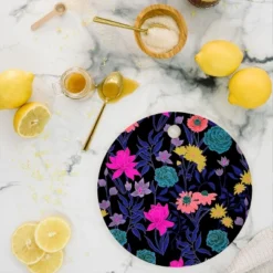 Schatzi Brown Heidi Garden Midnight Cutting Board - Deny Designs