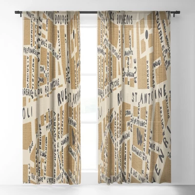 Holli Zollinger PARIS MAP RUSTIC Single Panel Sheer Window Curtain - Deny Designs 3 Holli Zollinger PARIS MAP RUSTIC Single Panel Sheer Window Curtain - Deny Designs