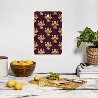 Avenie Fleur De Lis In Royal Burgundy Cutting Board - Rectangle 4 Avenie Fleur De Lis In Royal Burgundy Cutting Board - Rectangle - Image 2