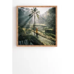 Tristan Zhou Rice Terrance Sunrise Bamboo Framed Wall Canvas Green - Deny Designs -Deny Designs Shop GUEST afc9664a d78b 4069 8bc5 492bb13e77ae