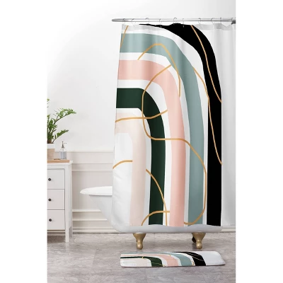 Aleeya Jones Unsettled Rainbow Shower Curtain Blue/Pink - Deny Designs 4 Aleeya Jones Unsettled Rainbow Shower Curtain Blue/Pink - Deny Designs - Image 2