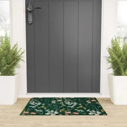 Emanuela Carratoni Meadow Flowers Theme Looped Vinyl Welcome Mat - Society6
