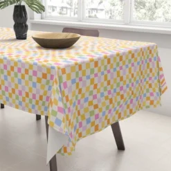 Iveta Abolina Eclectic Checker Check Cream - Tablecloth Deny Designs